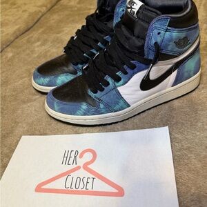 Jordan 1 Retro High Tie-Dye Blue/Black/White Womens